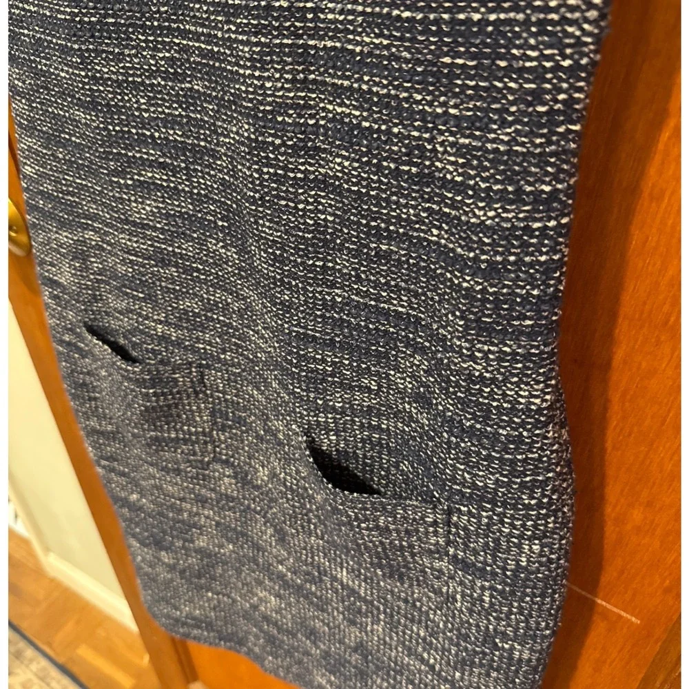 Banana Republic sheath dress 8 navy tweed lined sleeveless Italian cotton blend - Picture 2 of 16